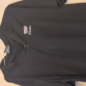Nike Golf Dri-Fit Cadillac Embroidered Black 3 Button Polo Shirt Size Large
